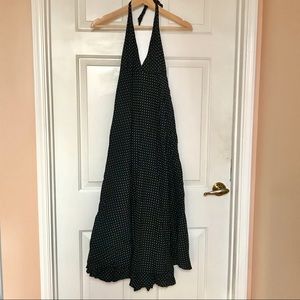 Gap polka dot halter dress in Navy Blue